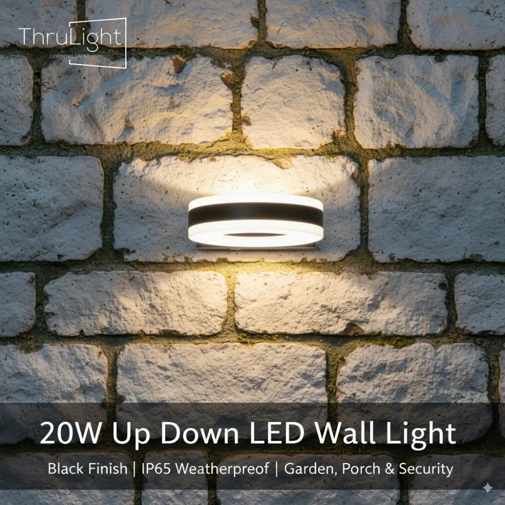 20W LED Photocell Dusk Till Dawn Outdoor Waterproof IP65 Up Down Wall Light 6000K - Garden & Patio:Garden Lighting:Wall