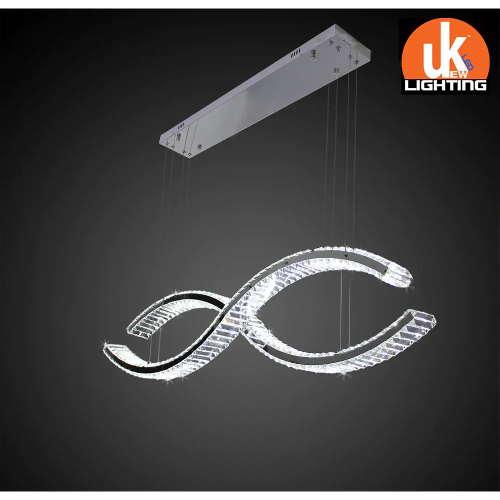 40W LED Chrome Suspended Crystal Chandelier for Adjustable Ambient Lighting - Home Furniture & DIY:Lighting:Ceiling