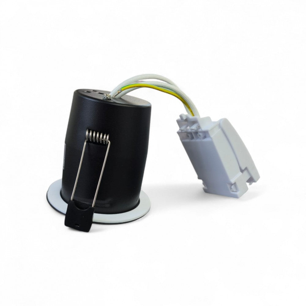 Tilt Fire Rated GU10 Twist Lock Low Profile Ceiling Downlight Black Chrome