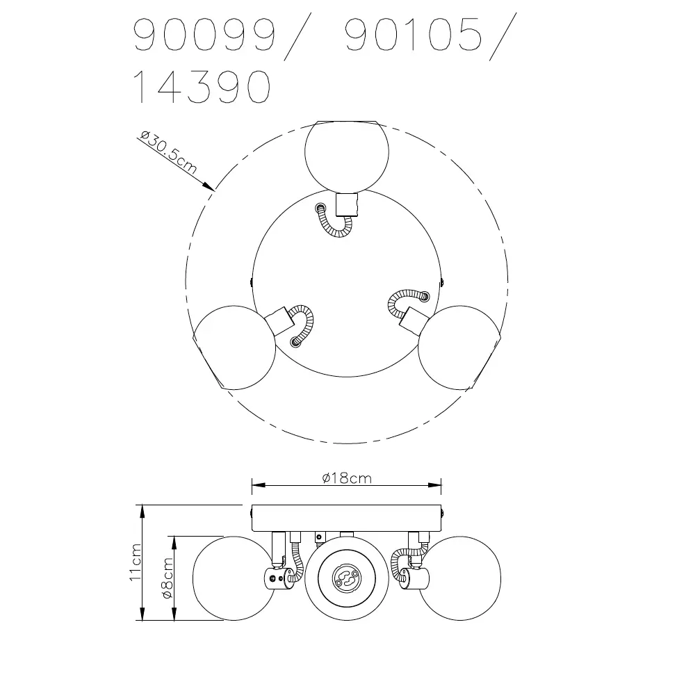 Satin 3 Way Spotlight Ceiling Adjustable Lighting LED GU10