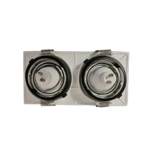 Adjustable Twin GU10 Recessed Downlight - 350° Tilt Spotlight - Light fixtures UK