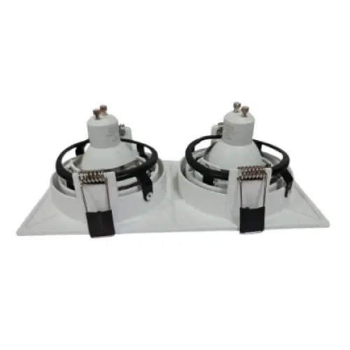Adjustable Twin GU10 Recessed Downlight - 350° Tilt Spotlight - Light fixtures UK