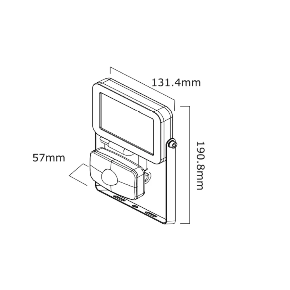 Slim very powerful Floodlight PIR, IP 65 rated, garden, Black, 10 watt LED UKEW