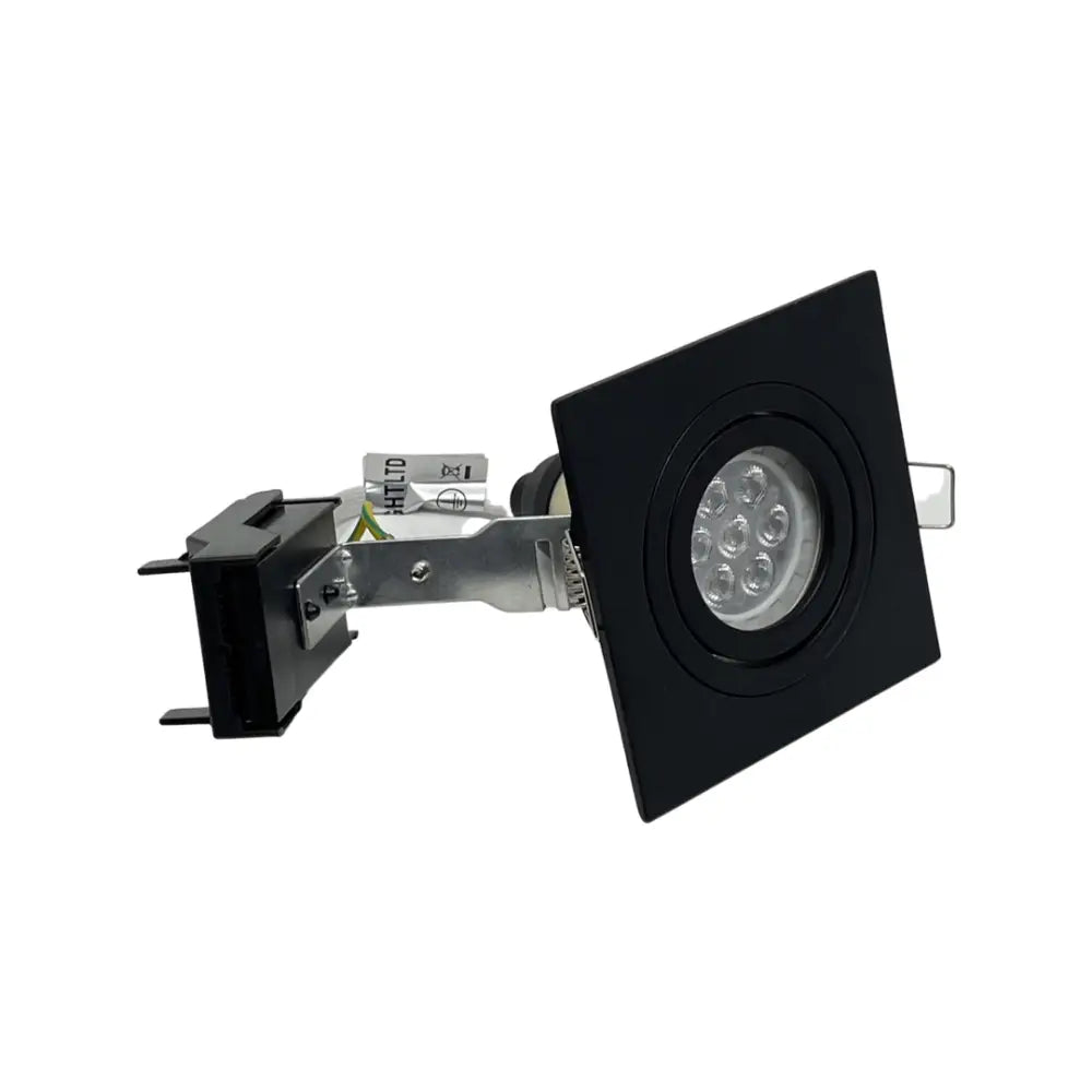 Black Square Tilt Ceiling Recessed Spotlight Downlight GU10 LED Black premiumlux