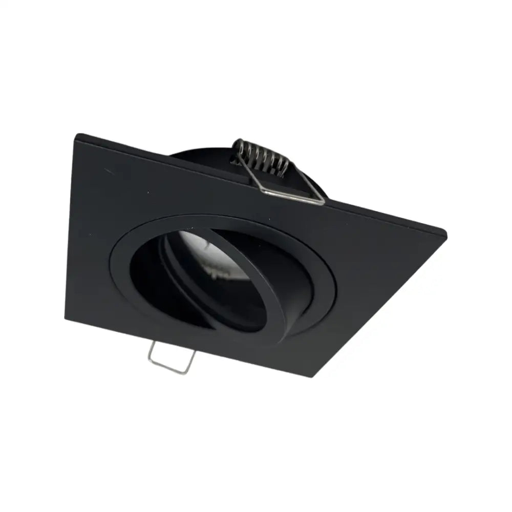 Black Square Tilt Ceiling Recessed Spotlight Downlight GU10 LED Black premiumlux