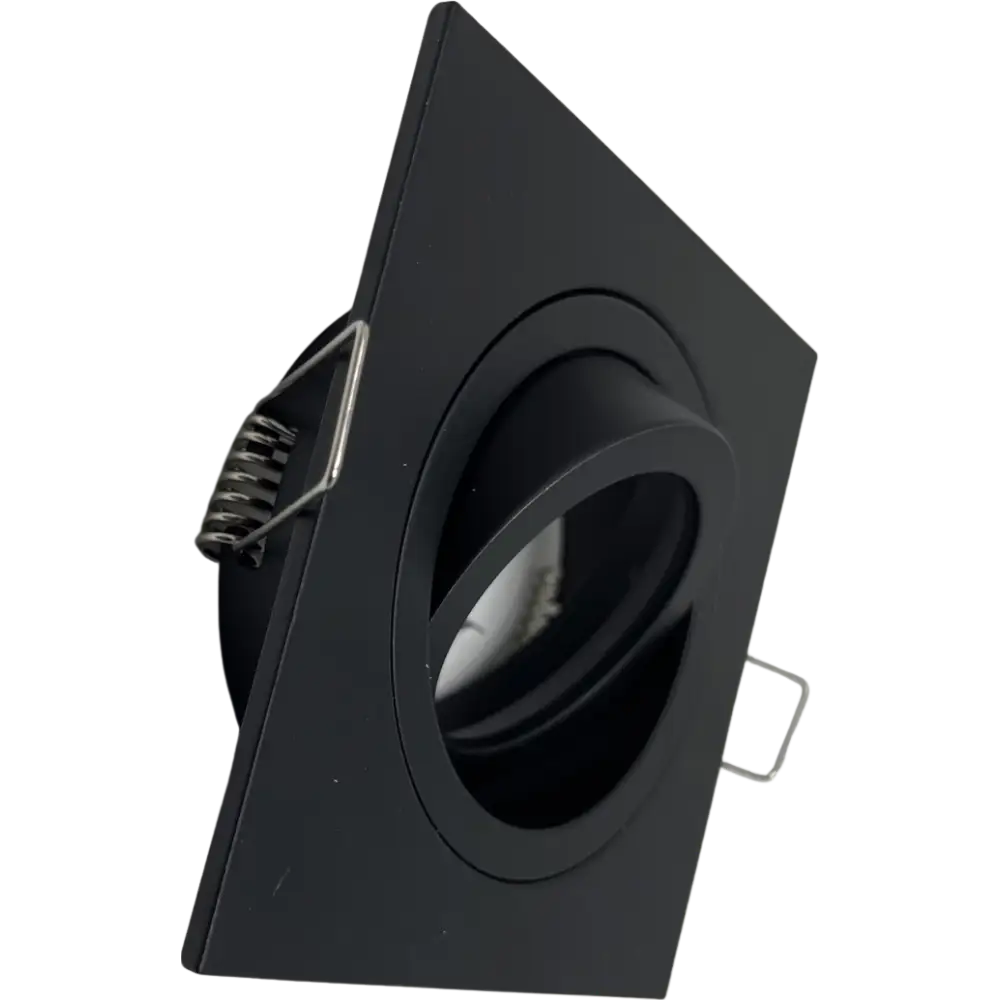 Black Square Tilt Ceiling Recessed Spotlight Downlight GU10 LED Black premiumlux