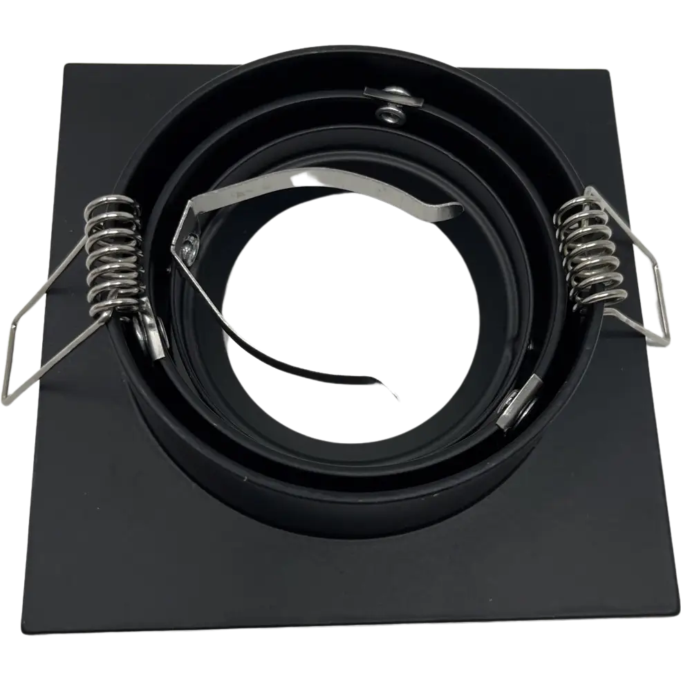 Black Square Tilt Ceiling Recessed Spotlight Downlight GU10 LED Black premiumlux