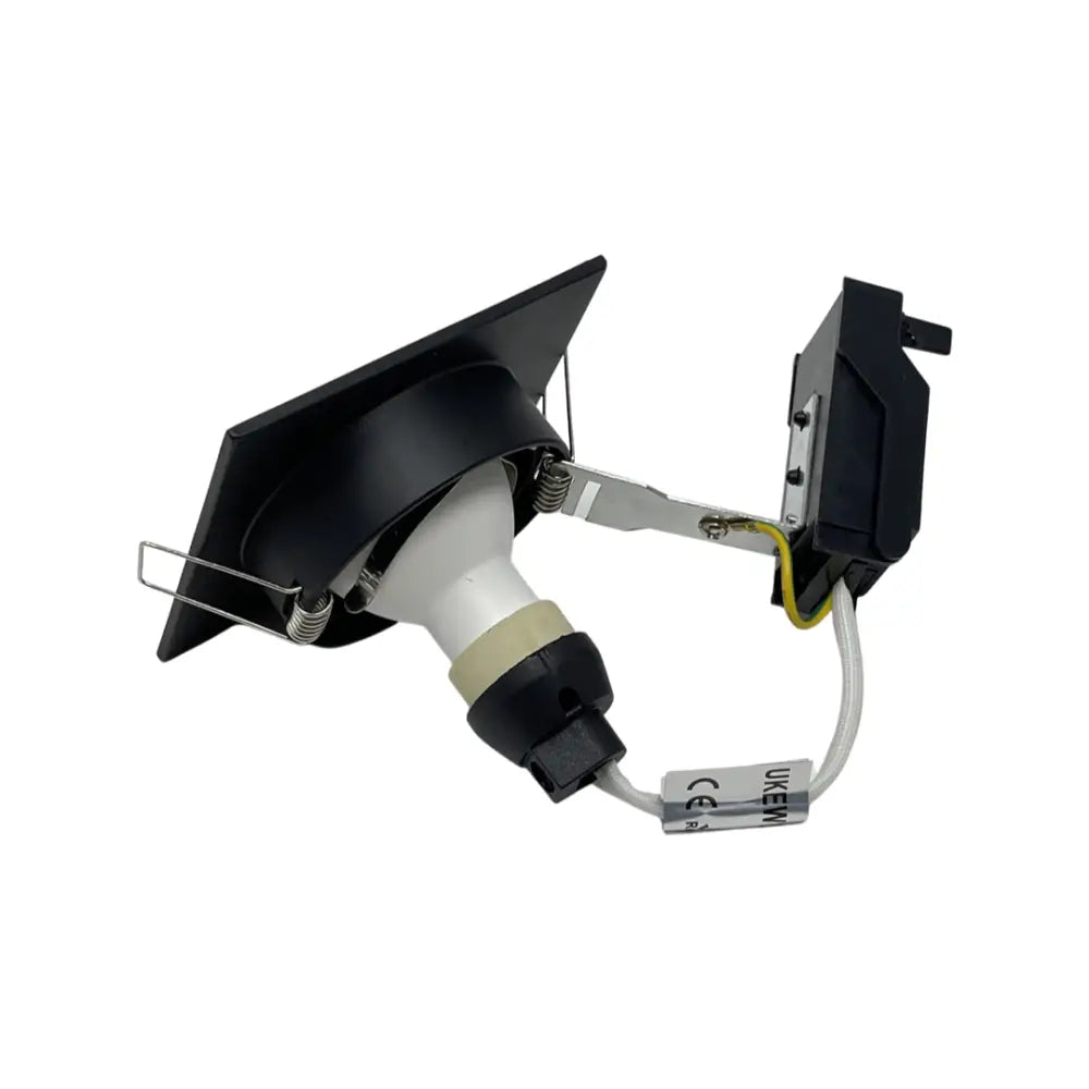 Black Square Tilt Ceiling Recessed Spotlight Downlight GU10 LED Black premiumlux