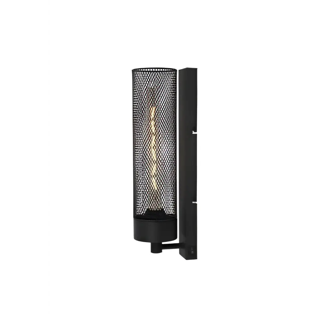 Black Metal Mesh Contemporary Wall Light with On/Off Rocker Switch - Light fixtures UK