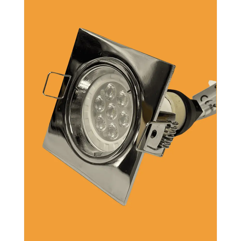 Chrome Square Ceiling Recessed Spotlight Downlight GU10 LED Compatible Black UKEW