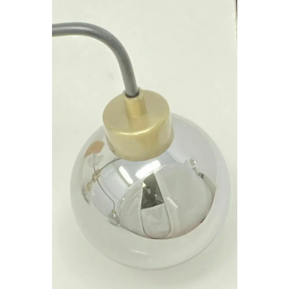 3 Way classic ceiling light Black Brass Semi Flush with Smoked Ball UKEW