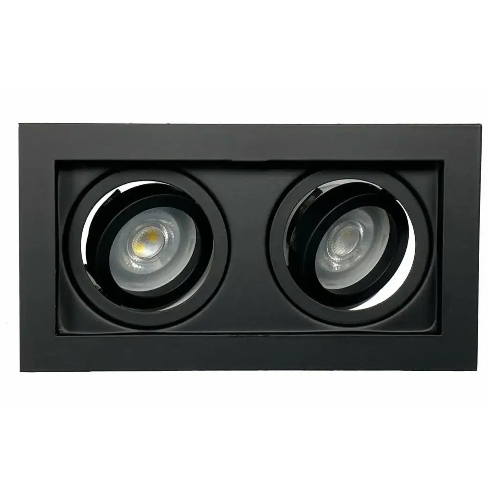 Decorative black Ceiling Downlight GU10 Twin Square Recessed Spotlight Led Tilt UKEW®