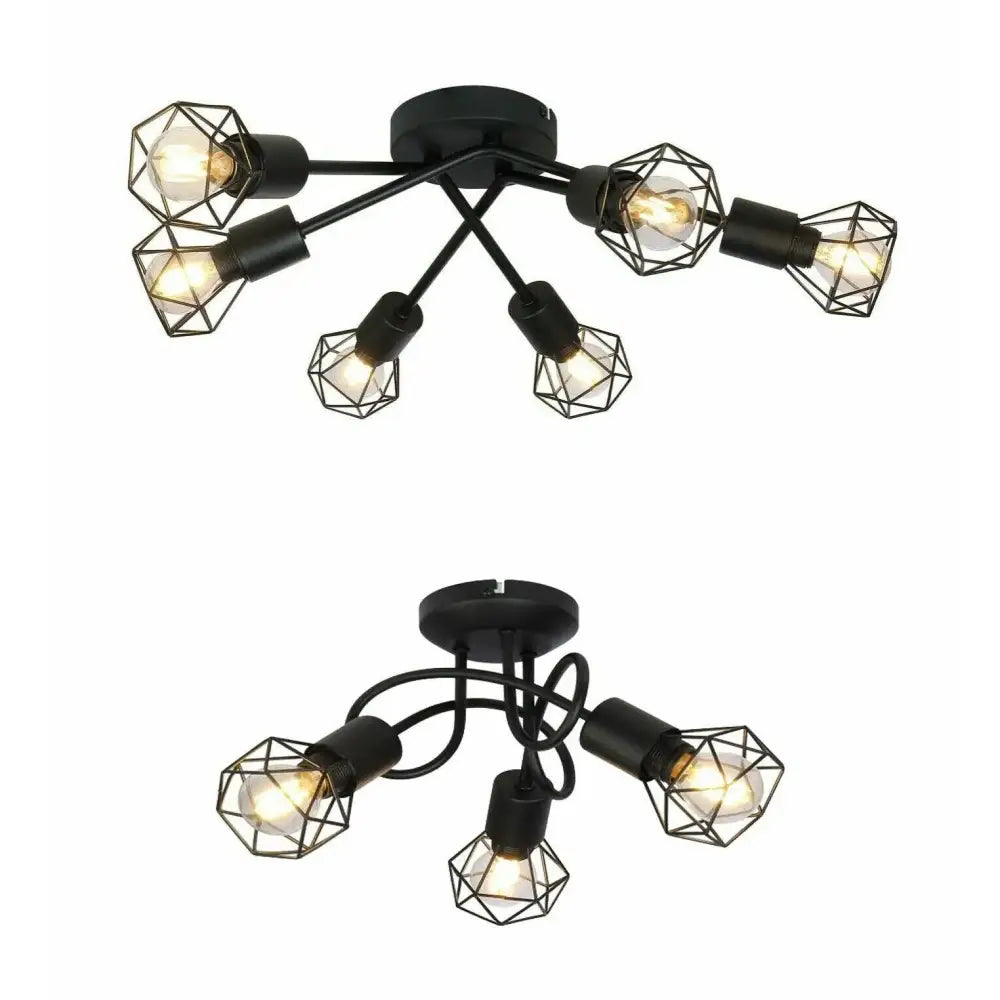 Decorative Cage Ceiling Spotlight Kitchen Bedroom Retro Shade 3 or 6 lights UKEW