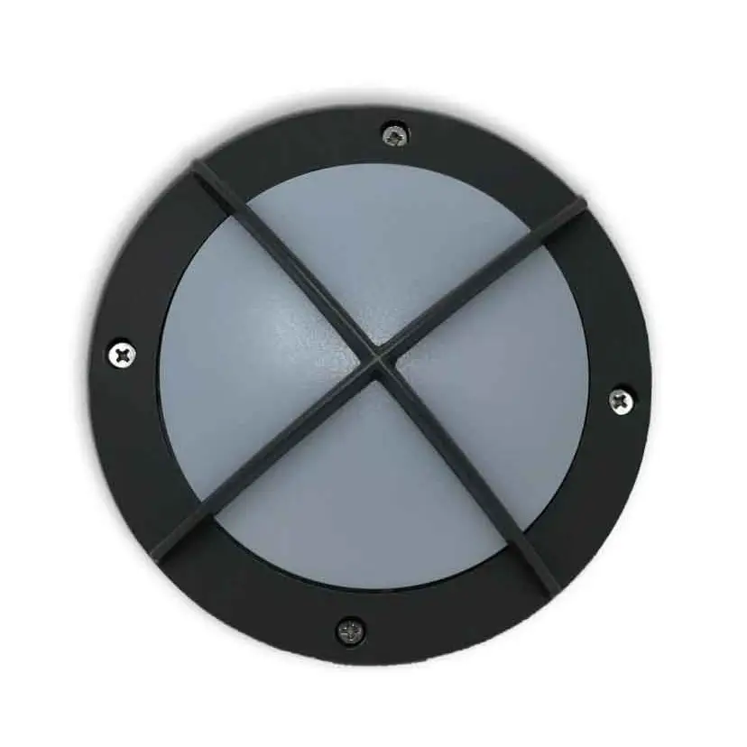 Round Grill Grey Mini Bulkhead Wall Lights Garden IP65 Waterproof G9 Garden Lights