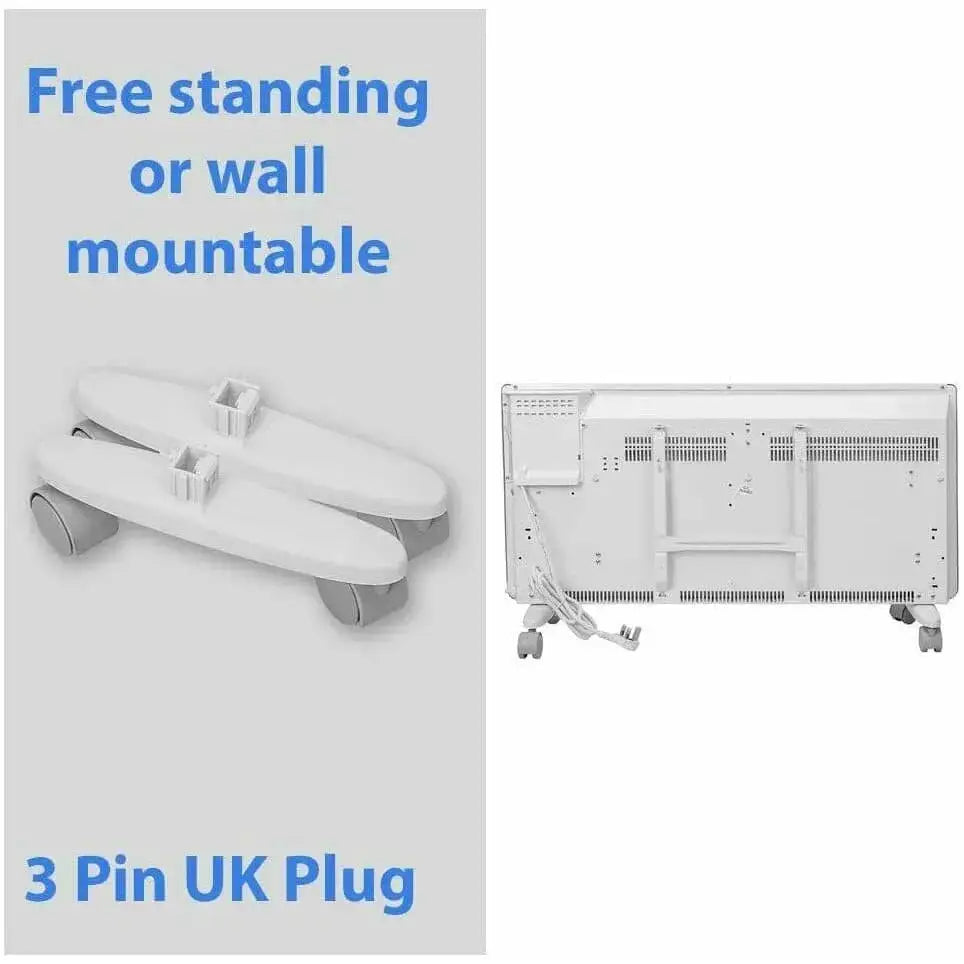 Slim Wall Heater Energy Saver Digital Electric Panel Convector Timer 1500W Light fixtures UK