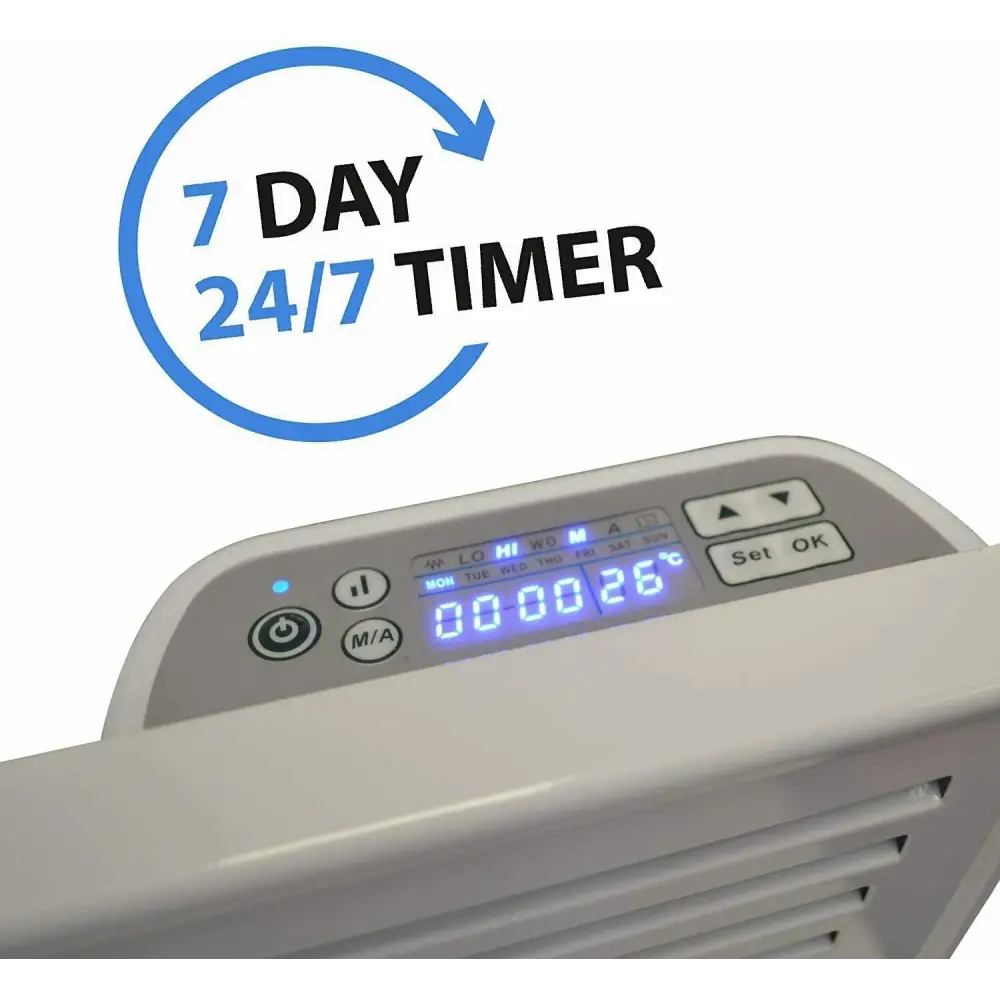 Energy saver Wall heater 2.00 KW Panel Convector Heating Digital Timer UKEW