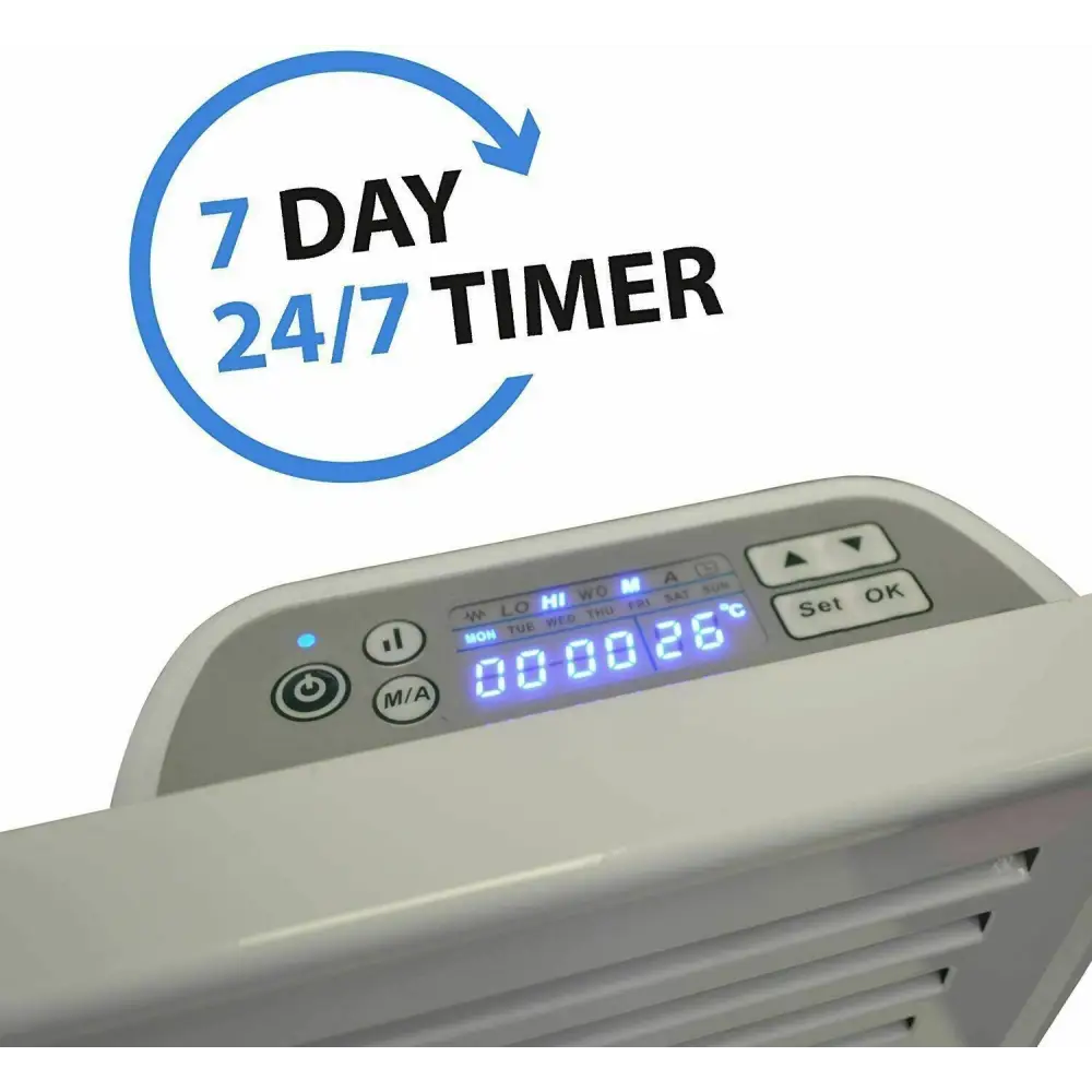 Electric wall Heater 1 Kw Wall-Mounted Electric Panel With 24hr LCD Timer UKEWinsatheat