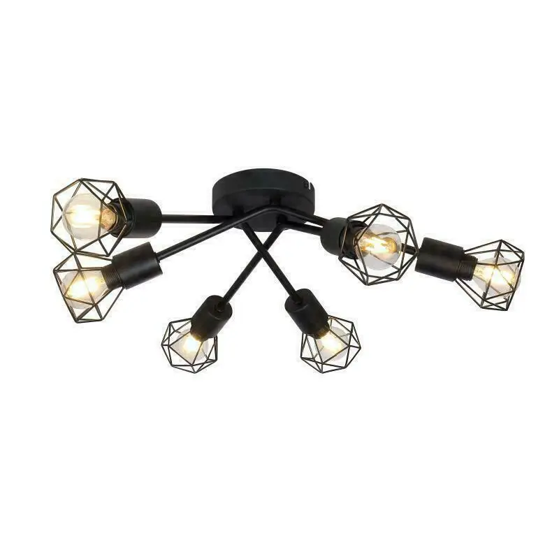 6-Light LED Ceiling Spotlight Kitchen Bedroom Retro Cage Shade E14 Fitting Kitchen