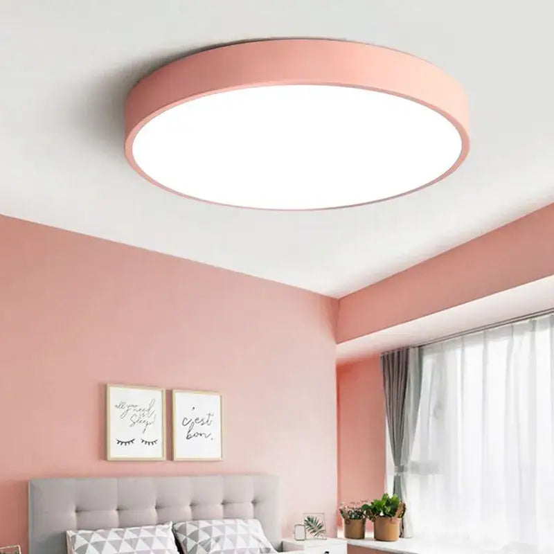 Large Pink LED Ceiling Light with Wall Switch for Modern Home Decor - Home Furniture & DIY:Lighting:Ceiling Lights &