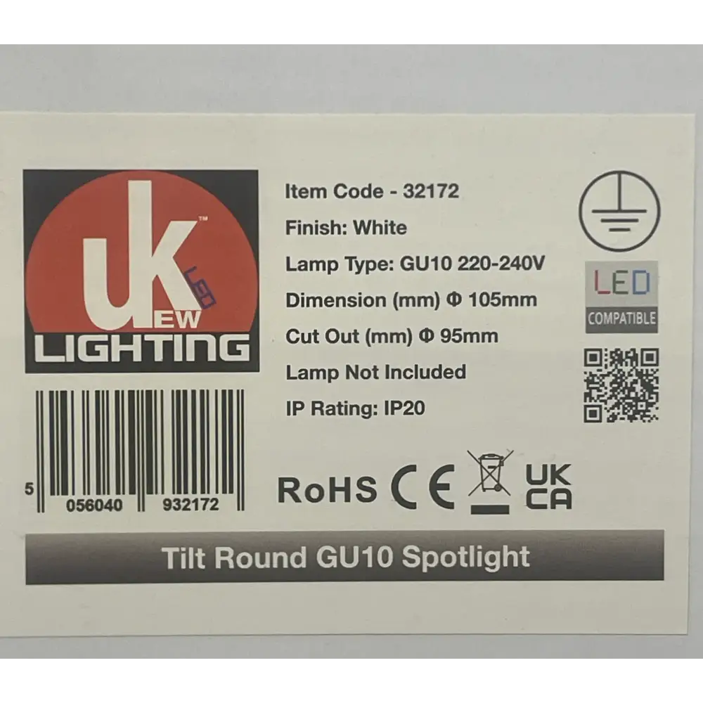 Large Scoop GU10 Ceiling Recessed Light with LED Compatibility and Adjustable Tilt - DownLight