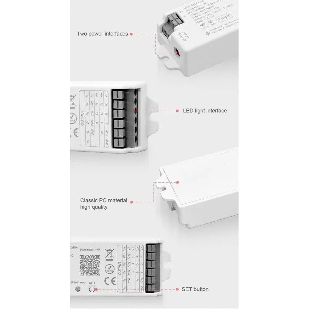 LED Strip Controller DC12V 24V for RGB and RGBW Strip Lighting - LED Strip Controller