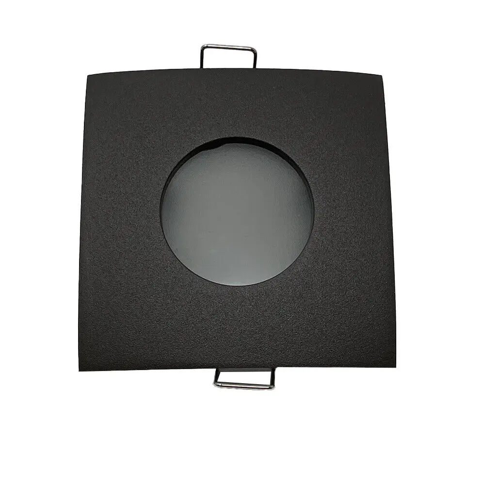 Matt Grey Square Bathroom Shower Downlight GU10 for Zone 2,3 IP65 Frosted - Light fixtures UK