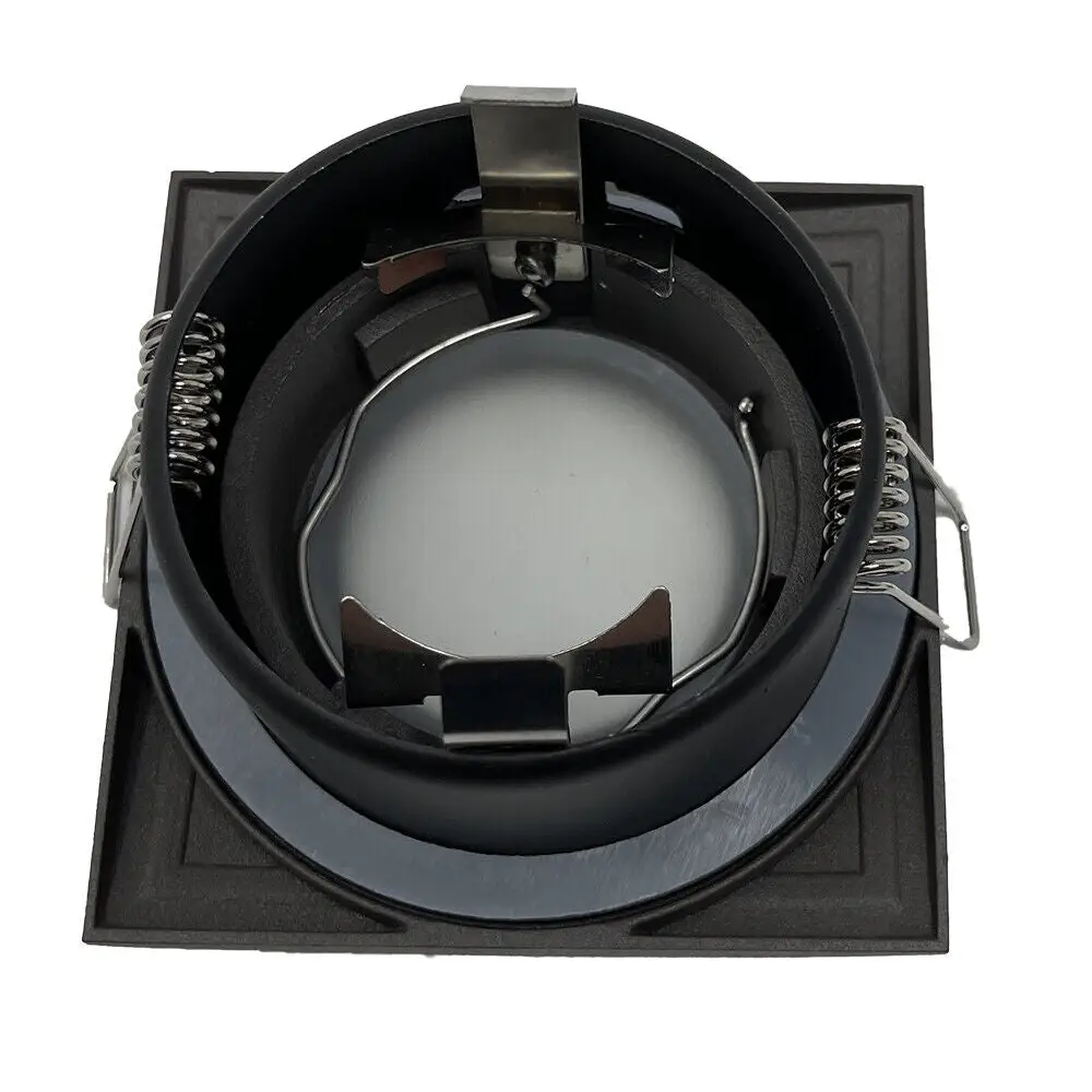 Matt Grey Square Bathroom Shower Downlight GU10 for Zone 2,3 IP65 Frosted - Light fixtures UK