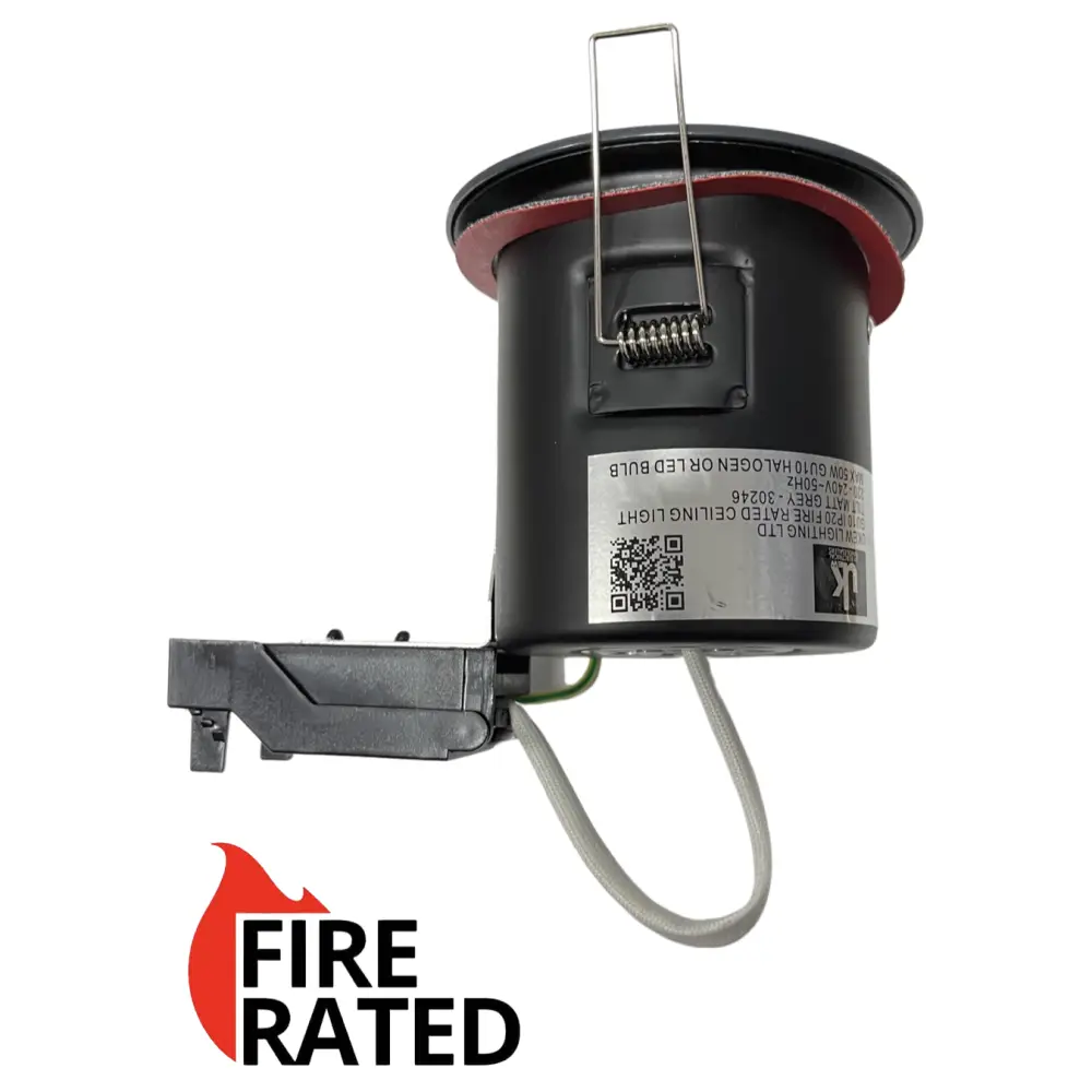 Matt Grey Fire Rated Tilt Ceiling Downlight Spotlight GU10 twist lock Lock & Lock