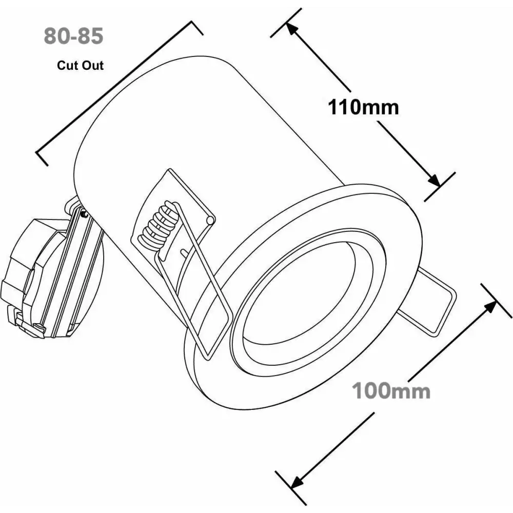 Matt Grey Fire Rated Tilt Ceiling Downlight Spotlight GU10 twist lock Lock & Lock