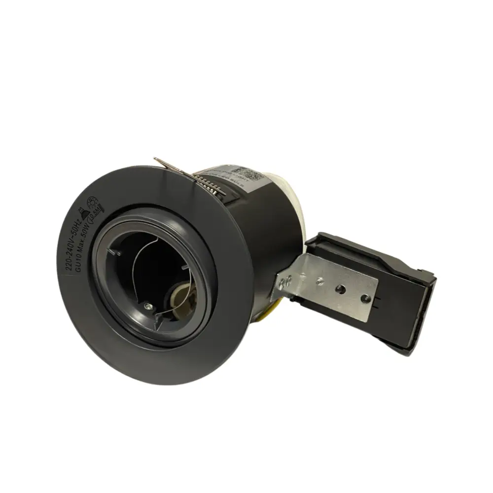 Matt Grey Fire Rated Tilt Ceiling Downlight Spotlight GU10 twist lock Lock & Lock