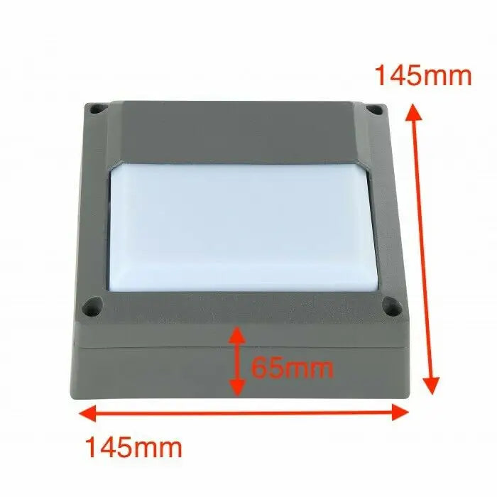 Garden Mini Bulkhead Grey Square Eyelid Design IP65 Waterproof UKEW