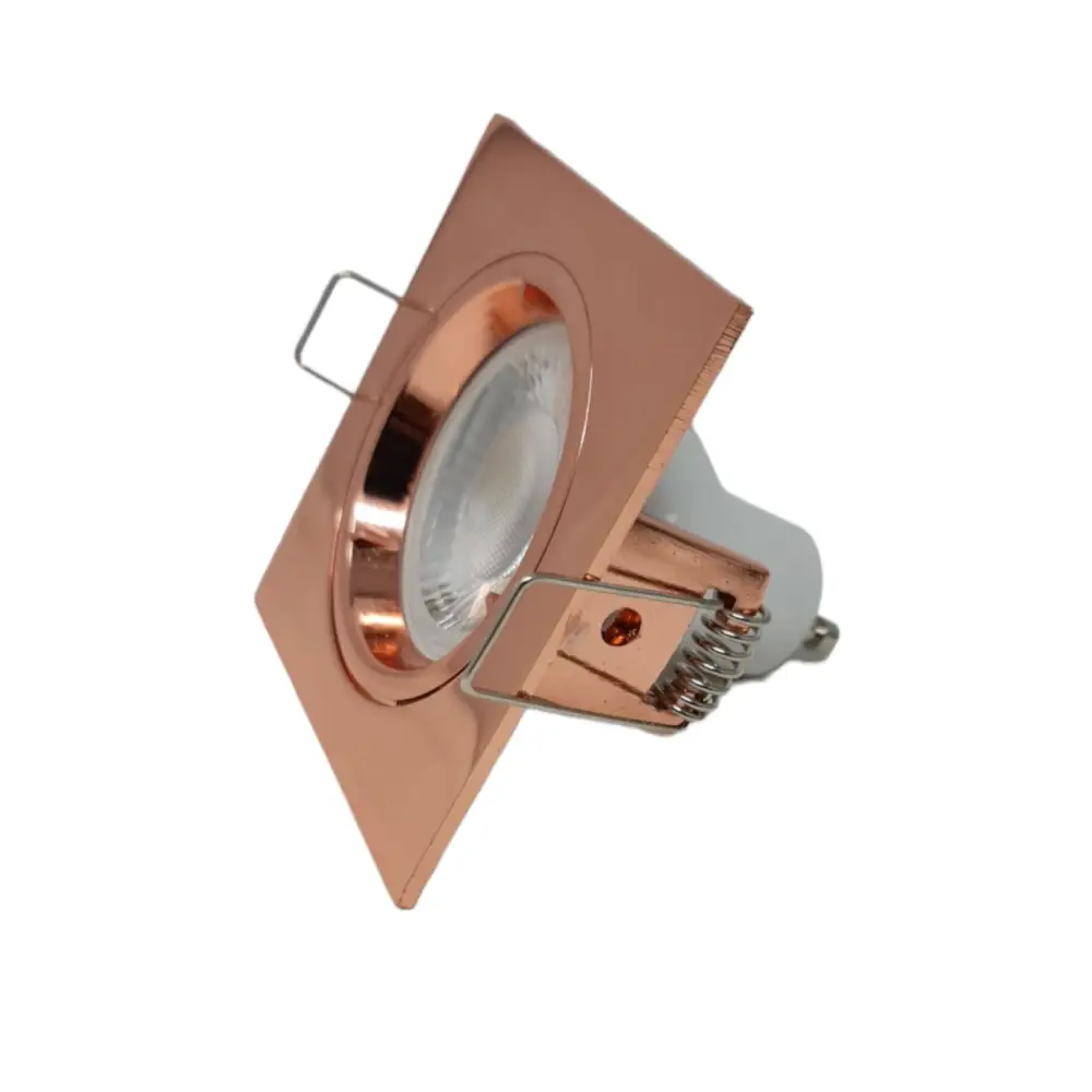 Modern LED Recessed Ceiling Lights in Rose Gold Copper Finish - DownLight