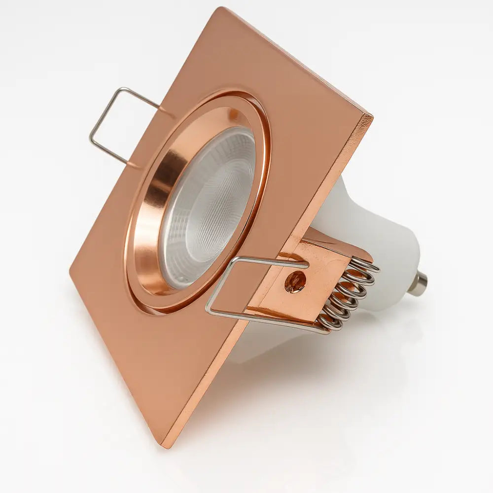 Modern LED Recessed Ceiling Lights in Rose Gold Copper Finish - DownLight