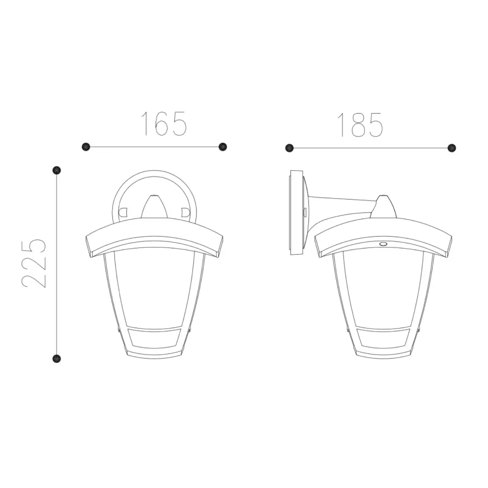 Wall Light IP54 Garden Lantern Modern Black LED Outdoor waterproof UKEW lighting