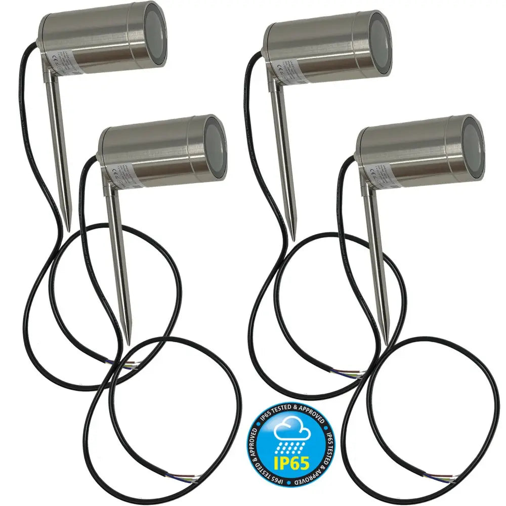 Garden Floor Ground Mount GU10 Spotlight IP65 Outdoor Spike Lamp Pack of 4 UKEW