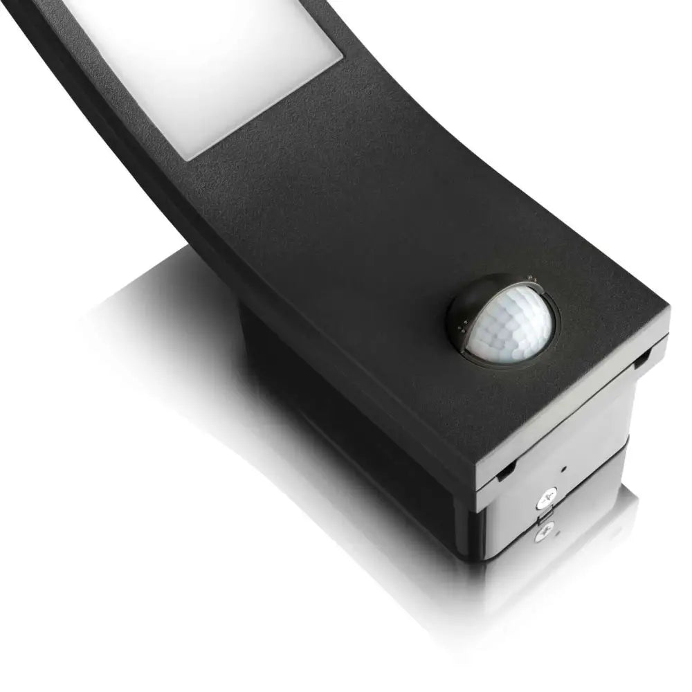 Outdoor Wall Light Curved Arc 10W LED PIR Motion Sensor Black IP54 Security Lamp - Light fixtures UK