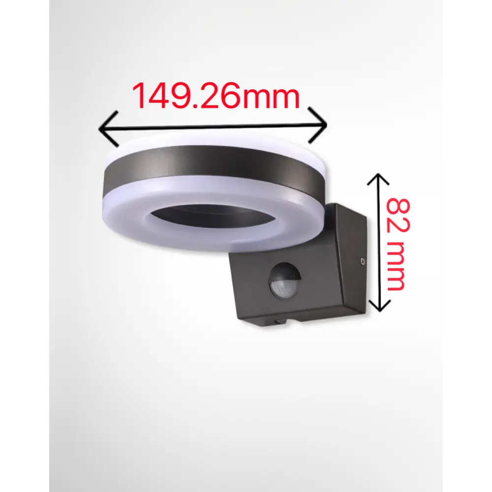 Wall Light IP65 outdoor 20W LED Up Down Circular Ring PIR Motion Cool White UKEW