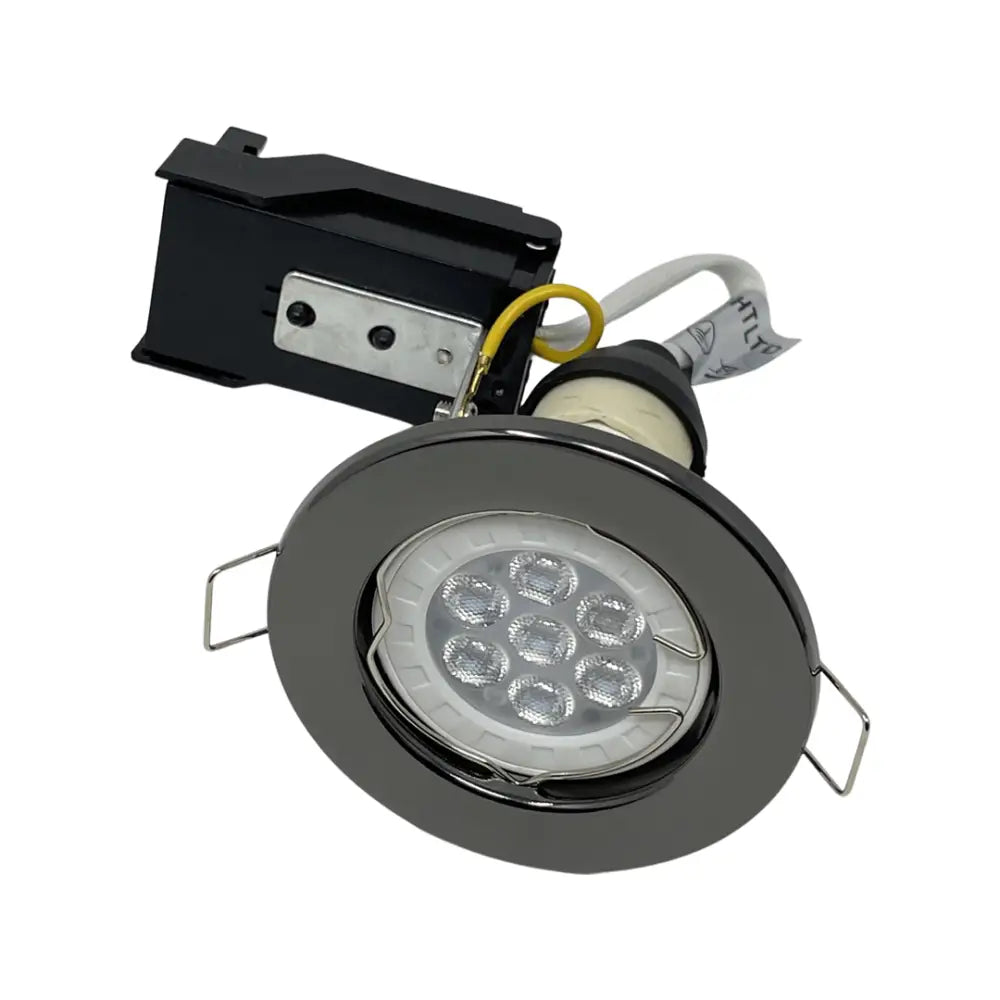 GU10 MAINS 240V FIXED DOWNLIGHT SPOTLIGHT RECESSED CEILING LIGHT LED BLACK CHROM UKEW