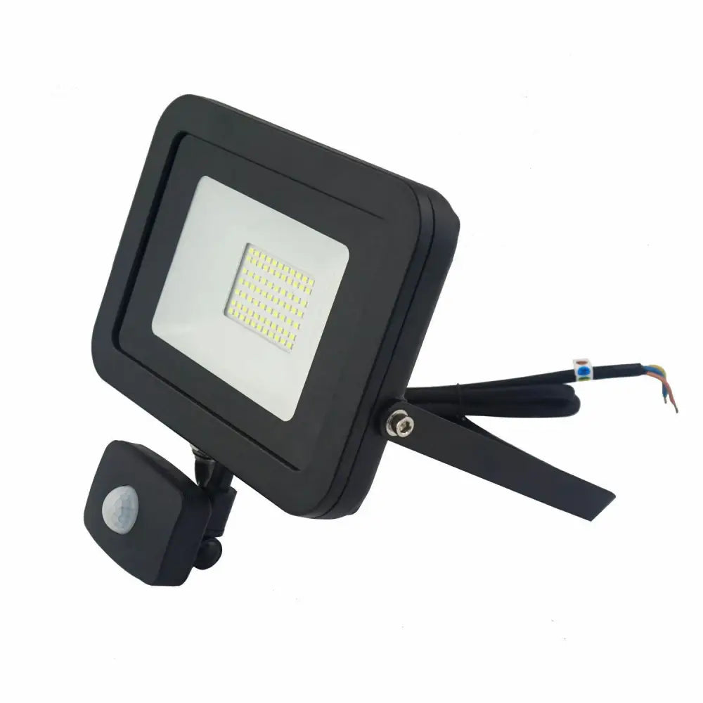 Slim very powerful Floodlight PIR, IP 65 rated, garden, 50 watt, Black UKEW