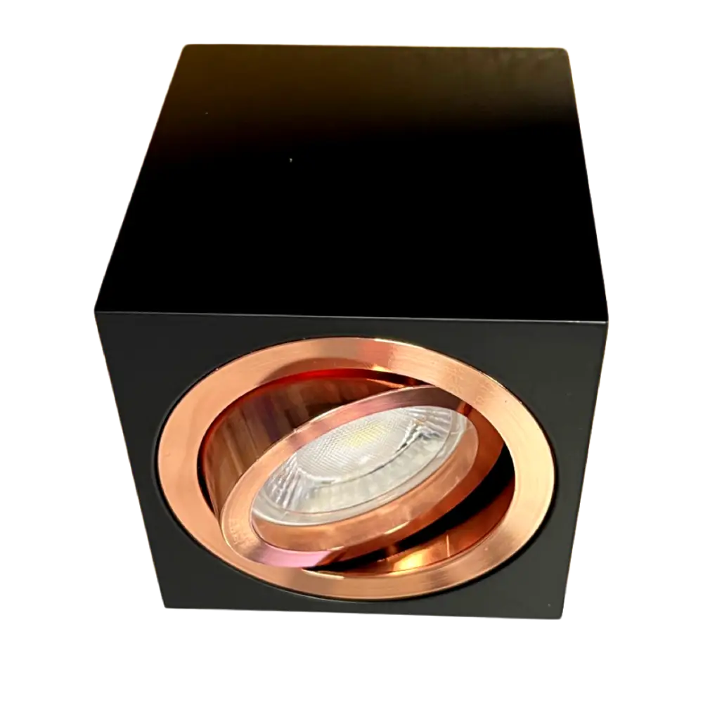 Ceiling Light Surface Mounted Downlight GU10 Spot Square Black& Rose Gold IP20 UKEW