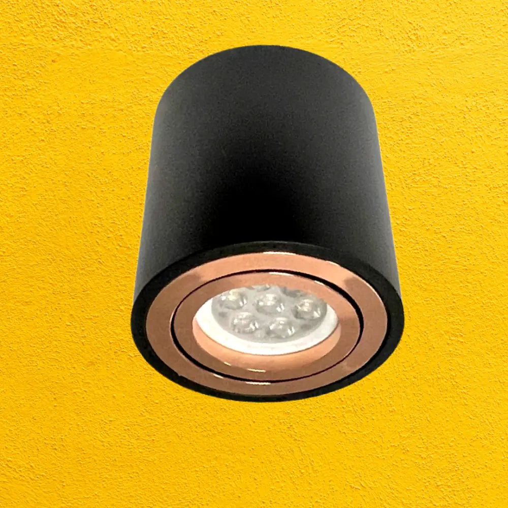 Ceiling Light Surface Mounted Downlight GU10 Spot round Black& Rose Gold IP20 UKEW