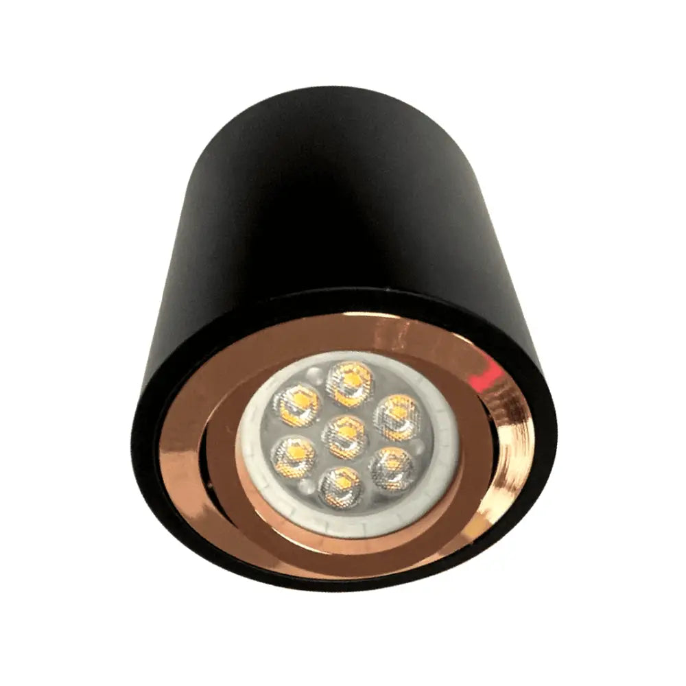 Ceiling Light Surface Mounted Downlight GU10 Spot round Black& Rose Gold IP20 UKEW