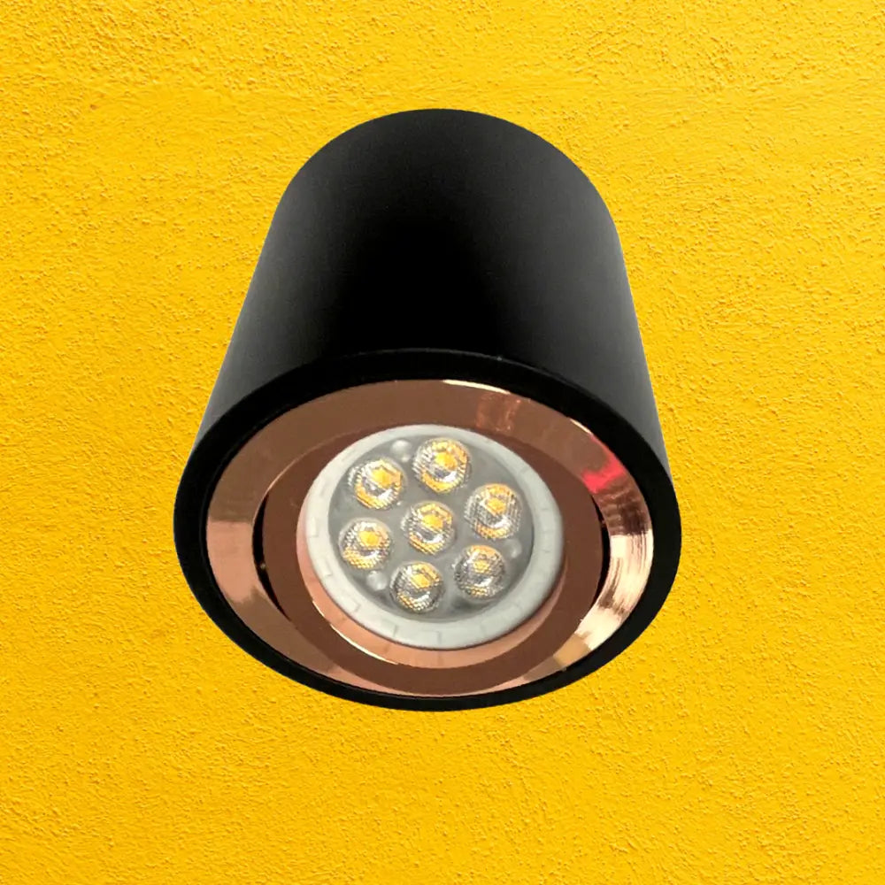 Ceiling Light Surface Mounted Downlight GU10 Spot round Black& Rose Gold IP20 UKEW