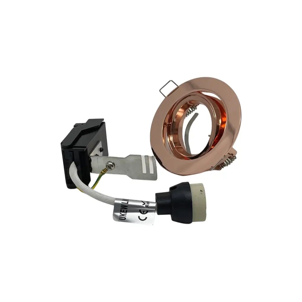 Pack of 10 Rose Gold Downlights GU10 Ceiling Tilt Recessed Spotlight twist lock Lock & Lock