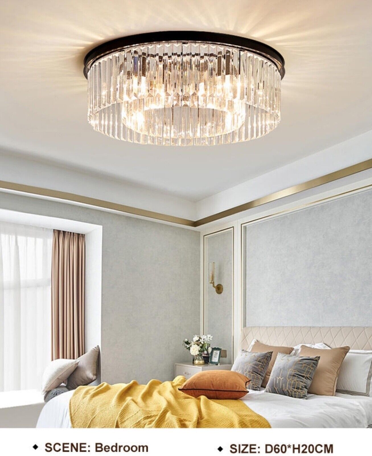Chandelier Ceiling Light Modern Round Chrome - Stylish and Elegant Design - Light fixtures UK