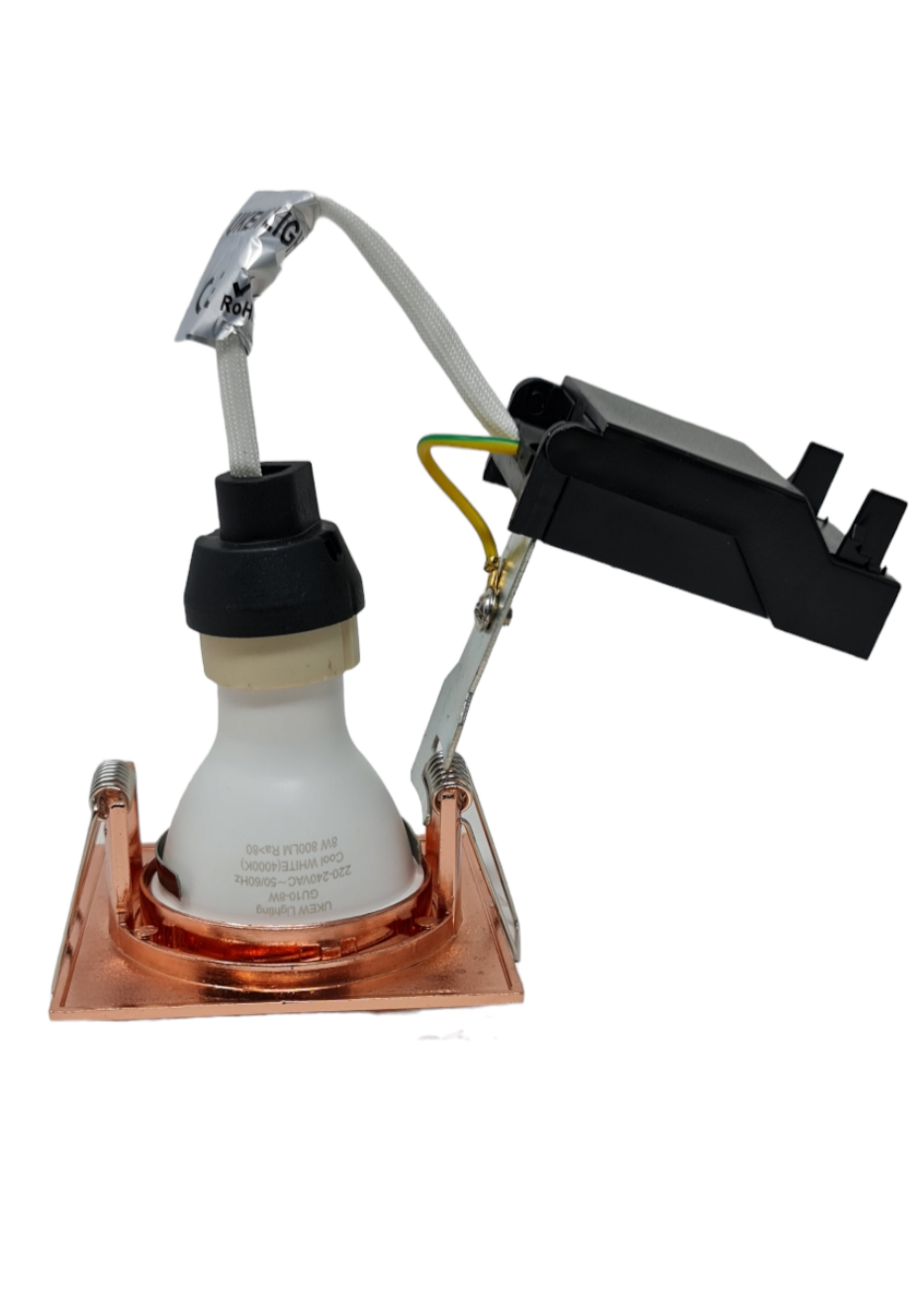 Rose Gold Square Fixed Dimmable Spotlight Fixture Fitting
