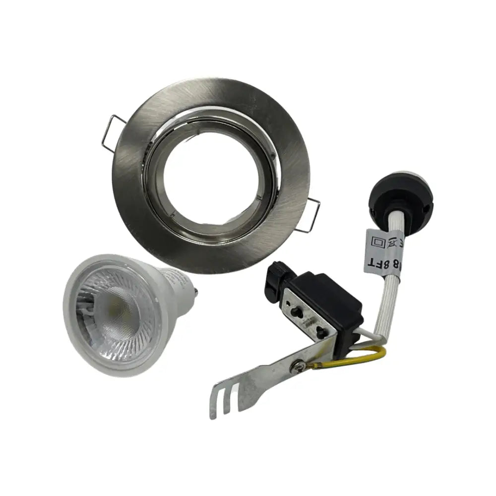 GU10 Twist & Lock Tiltable Downlight Spotlight Satin Chrome Finish UKEW