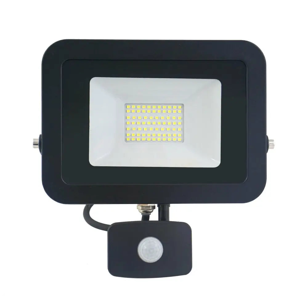 UKEW Slim LED Floodlight 10, 30, 50 Watt, PIR Sensor, Rain safe, Black,IP65 UKEW