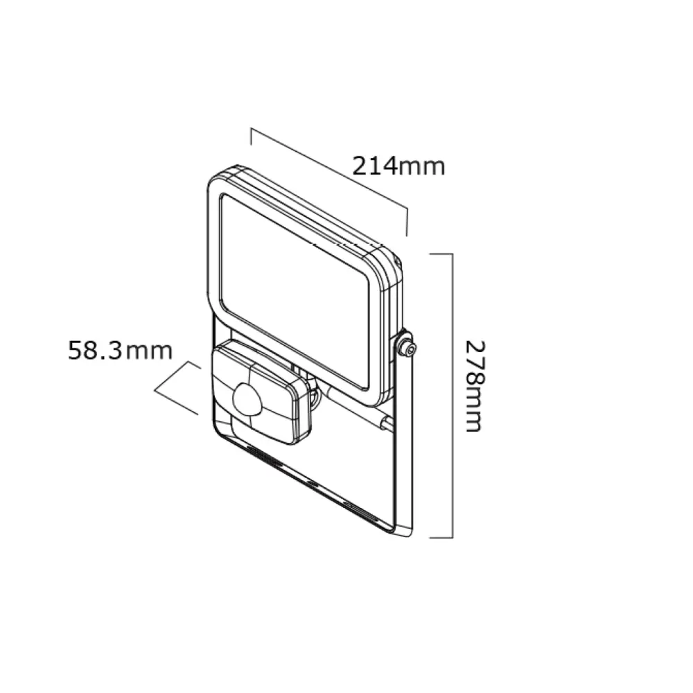 UKEW Slim LED Floodlight 10, 30, 50 Watt, PIR Sensor, Rain safe, Black,IP65 UKEW