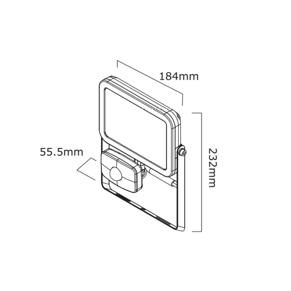 UKEW Slim LED Floodlight 10, 30, 50 Watt, PIR Sensor, Rain safe, Black,IP65 UKEW